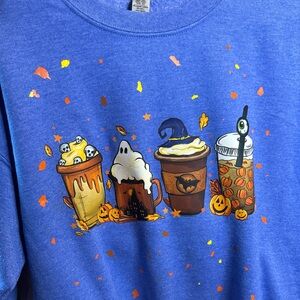 Fun hand pressed Fall crew neck🫶🏽